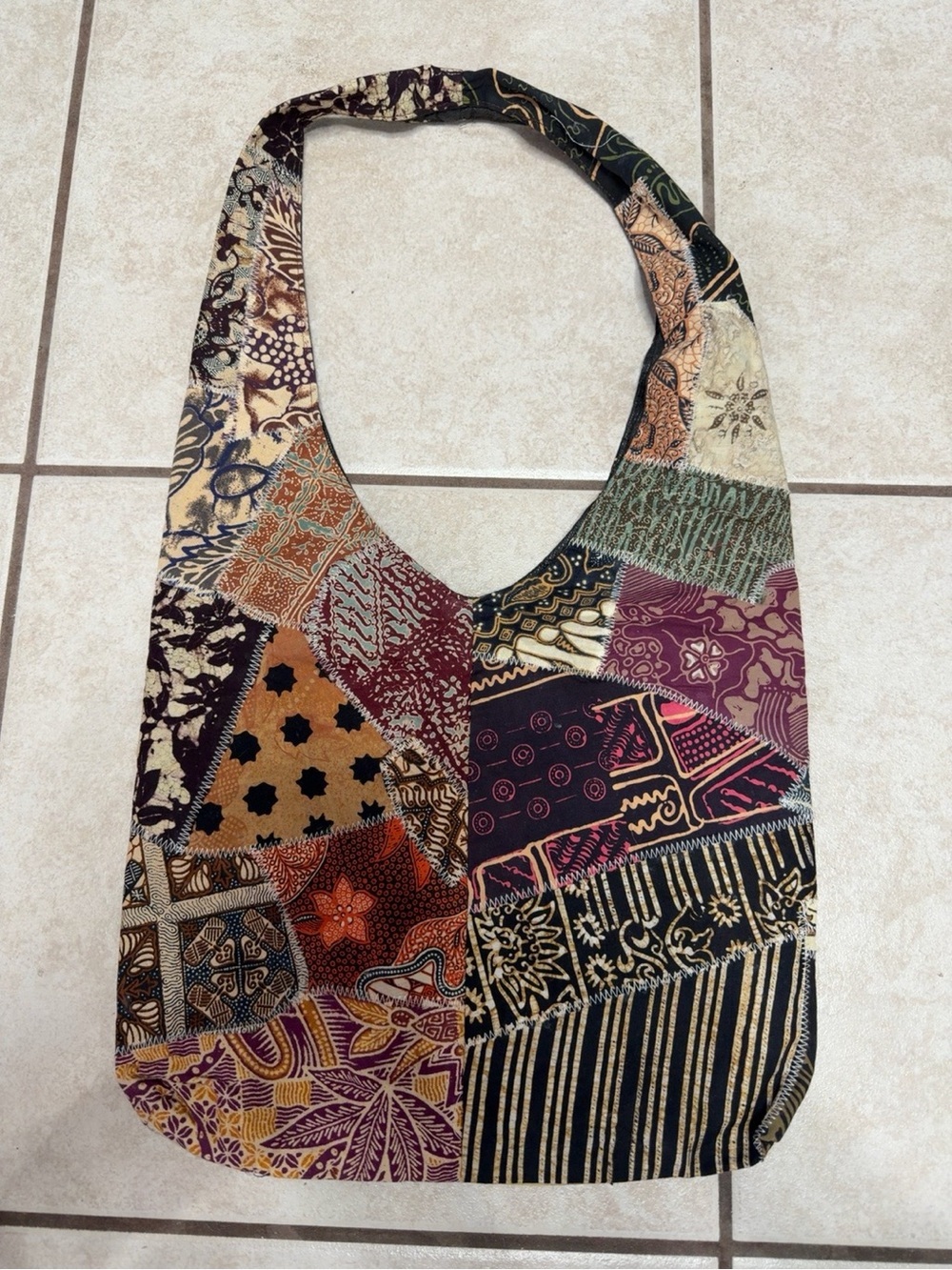 Handmade Patchwork Batik Hobo Shoulder Bag Boho Hippie Artisan Tote